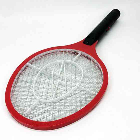 Мухобойка электрическая от насекомых, Аккумуляторный уничтожитель комаров, мошек, мух. Цвет: красный XI-11 Львов