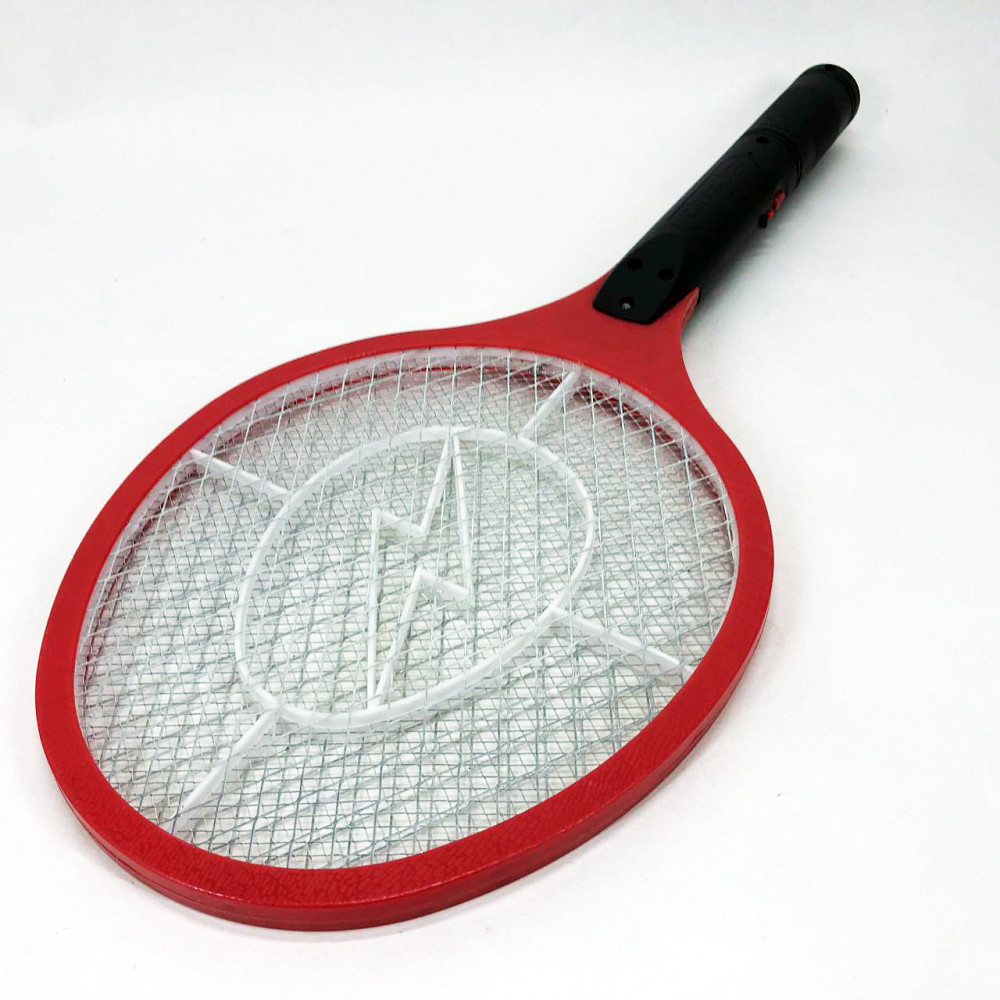 Мухобойка электрическая от насекомых, Аккумуляторный уничтожитель комаров, мошек, мух. Цвет: красный XI-11 Львов - изображение 1