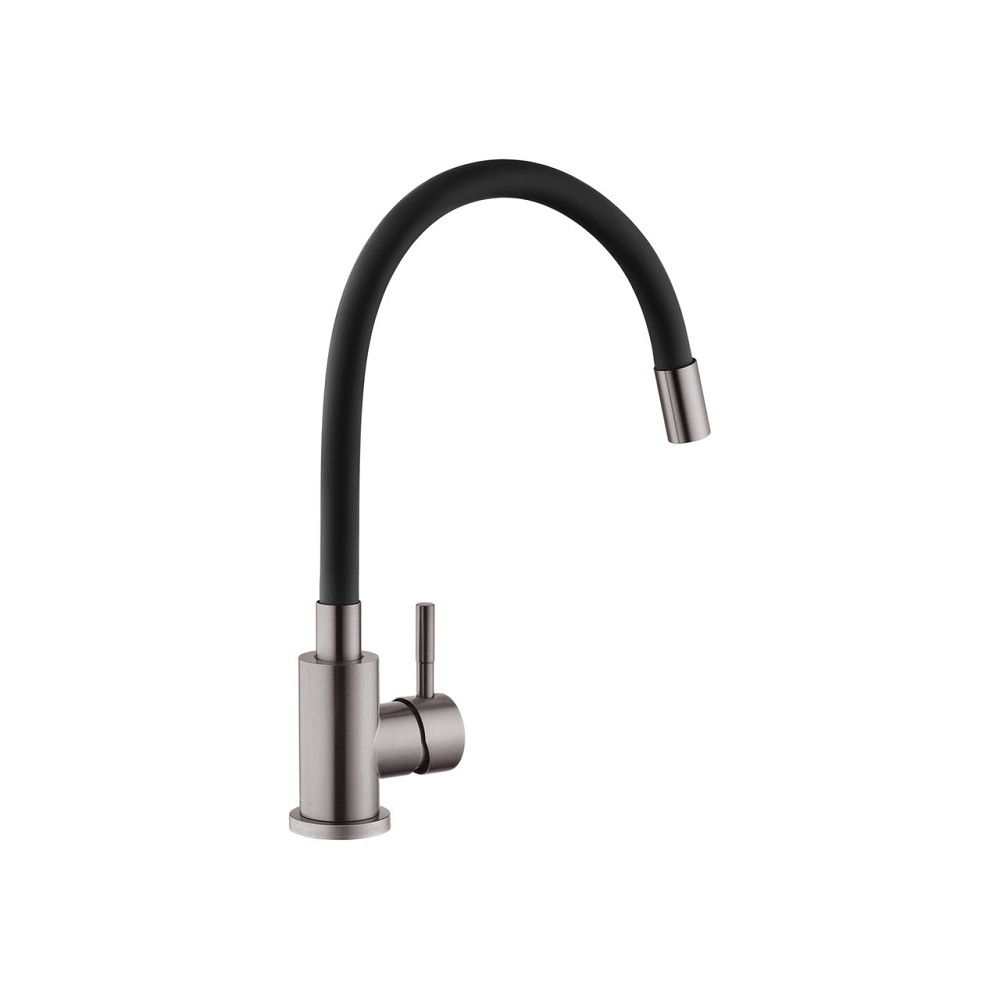 Змішувач для кухні з гнучким виливом Kroner KRP Edelstahl Klassisch - PVD035BLK графіт/чорний Київ - фото 3