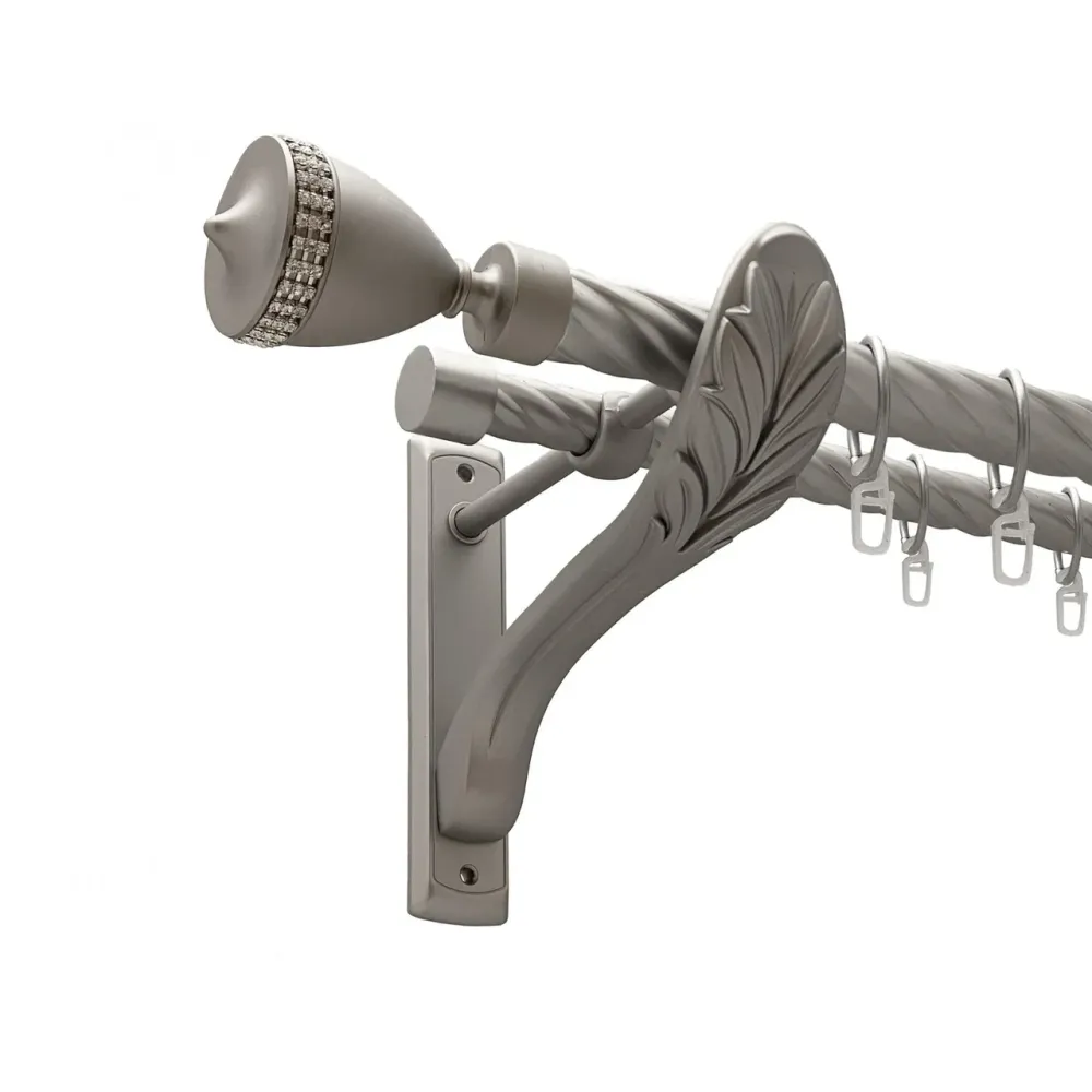 Карниз Orvit Етернія металевий дворядний ретро скручена труба кільце металеве Сатин 25\19 мм 160 см (00-00021895) Львів - фото 1