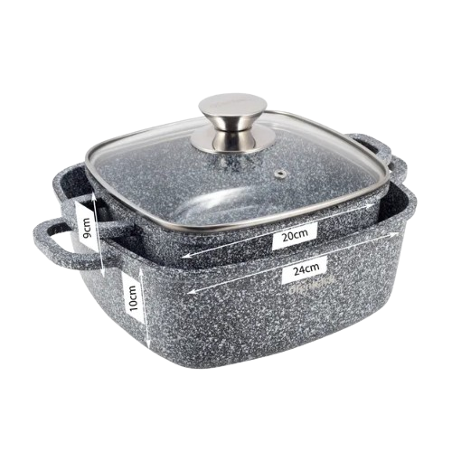 Набір каструль 5 предметів квадратні (каструлі d20-2,3л/d24-4,4л + прихватки) Ofenbach Житомир - изображение 2