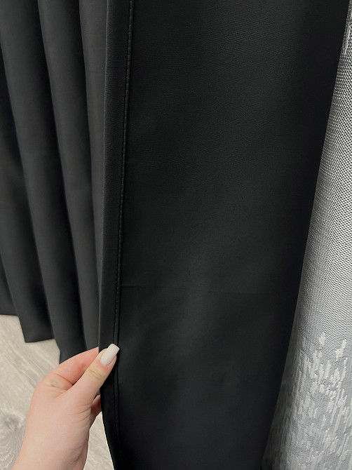 Комплект штор VR-Textil Bagema Rvs 100х270 2шт і Тюль 400х270 1895ш-1675т Чорний з білим 71-170/2 Київ - фото 5