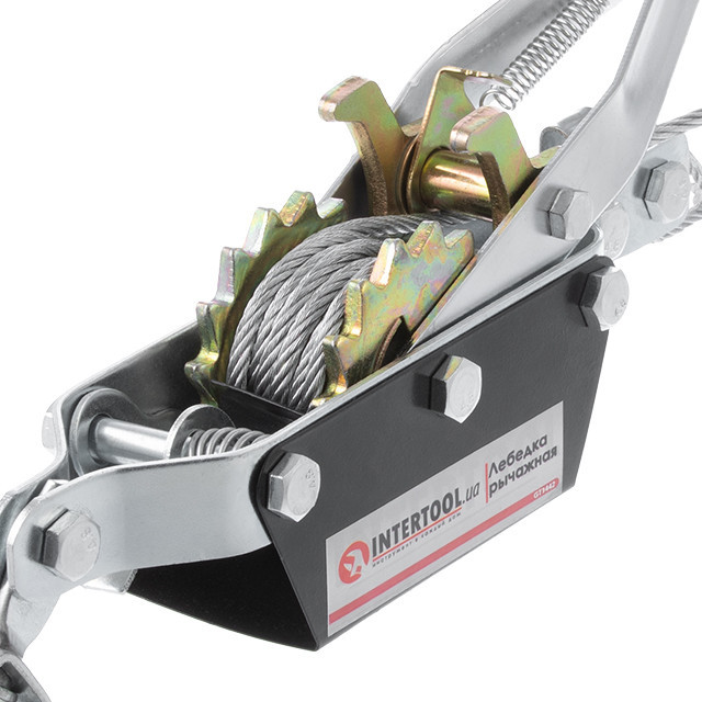 Ручна лебідка INTERTOOL GT1442, 2 т, трос 1,50 м × 4,5 мм - найкраща ручна лебідка у своїй категорії Львів - фото 2