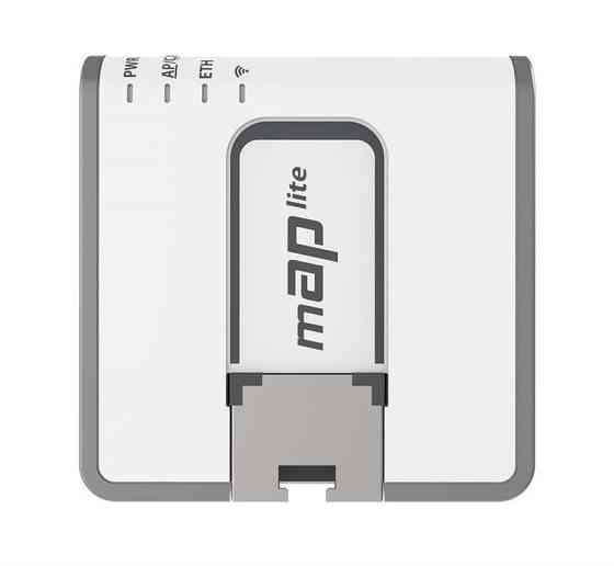 Точка доступу Mikrotik mAP lite (RBMAPL-2ND) (1x10/100 Ethernet ports, 1.5 dBi) Зовнішній адаптер живлення, Харків