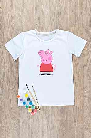 Футболка-раскраска детская СВИНКА ПЕППА Крохатушка одяг 134 Киев