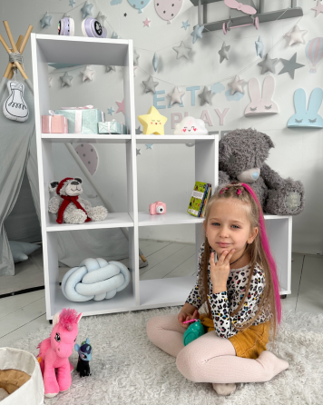 Дитячий стелаж-пірамідка в дитячу 105.5×104.7×29.2 см / полиця для зберігання іграшок та книг Київ