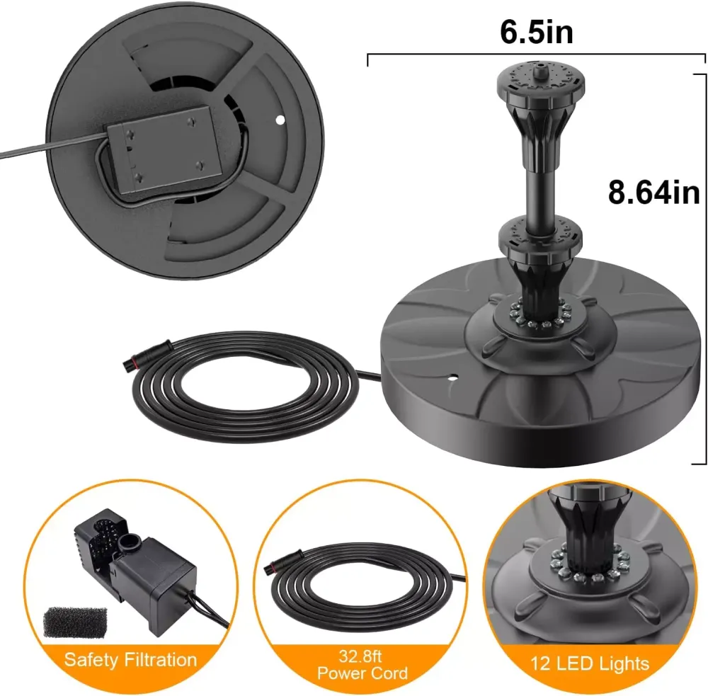Садовий фонтан насос 2-рівневий розпилювач JT04BB Луцьк - фото 1