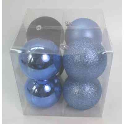 Ялинкова іграшка Novogod`ko 8 шт блакитний mix 8 см (974417) Вінниця