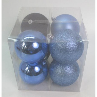 Ялинкова іграшка Novogod`ko 8 шт блакитний mix 8 см (974417) Вінниця - фото 1