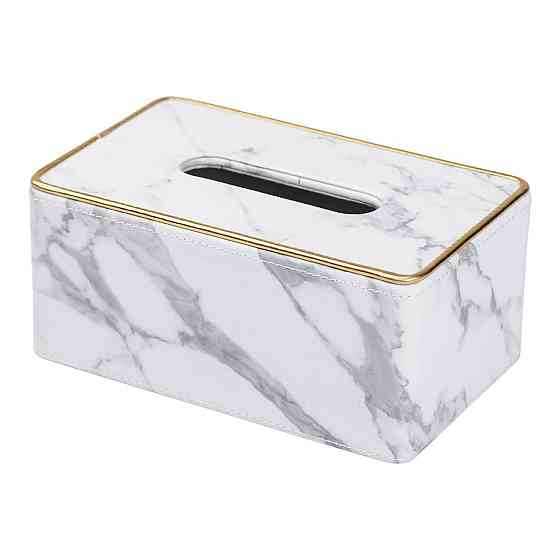 Салфетница из эко кожи 21.5х13х9 см для кафе и ресторанов Белый мрамор HP-3-202 Киев