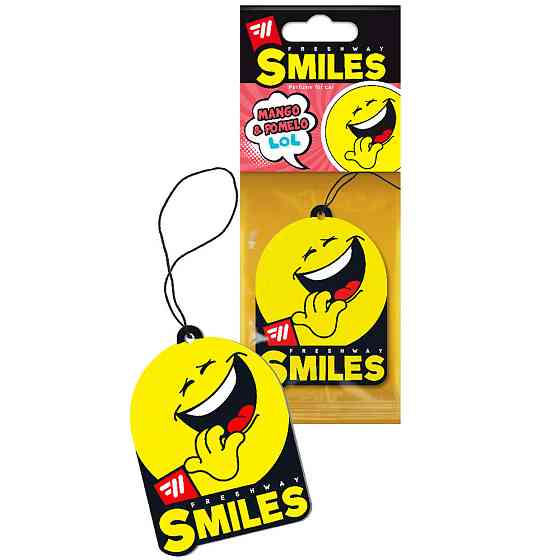 Ароматизатор для авто листочок "Smiles Dry" Mango and Pomelo (Манго та помело) FreshWay Київ