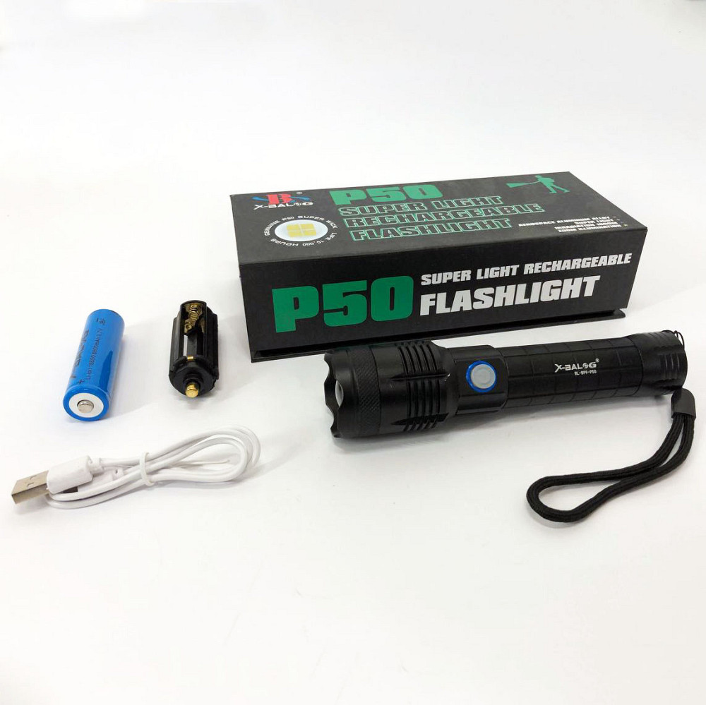 Сверхмощный фонарь лед Bailong X-Balog BL-B99-P50, Лед фонарик с зарядкой, Удобный ручной фонарь KS-27 Львов - изображение 3