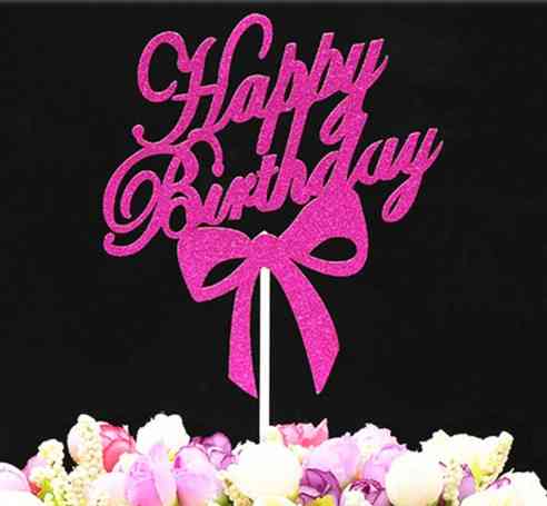 Табличка для торта Happy Birthday 11 на 13 см малиновый Киев