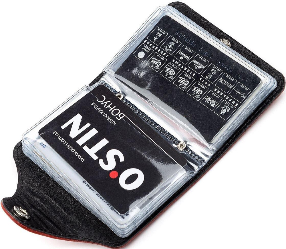 Визитница вертикальная Shvigel 13910 кожаная Красная Киев - изображение 6