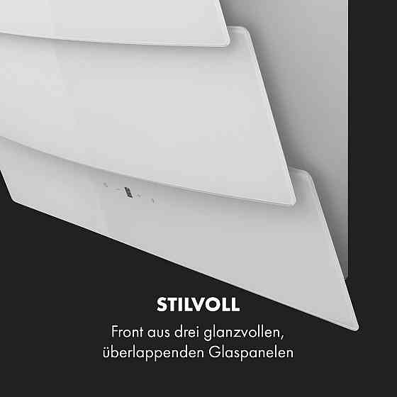 Вытяжка Antonia без головы 90 см 350 м³/ч сенсорная панель управления EEC B стекло белое 90 см | Белый Ровно