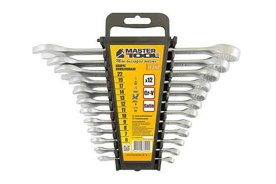 Ключі комбіновані MASTERTOOL набір 12 шт (6-14, 17, 19, 22 мм) CrV SATIN FINISH DIN3113 71-2112 Коломыя