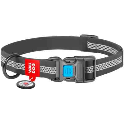 Нашийник для тварин WAUDOG Waterproof пластикова пряжка S Ш 15 мм Д 25-35 см сірий (261611) Вінниця