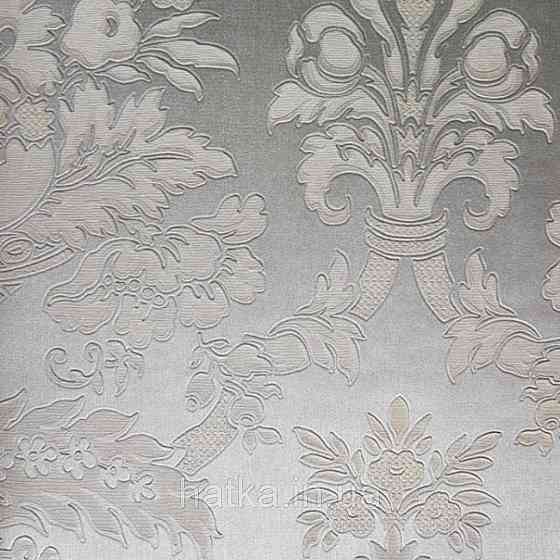 Шпалери вінілові на флізелін Sirpi Alta gamma Sempre 3 вензелі бежеві на сріблястому великі структурні 3д Київ