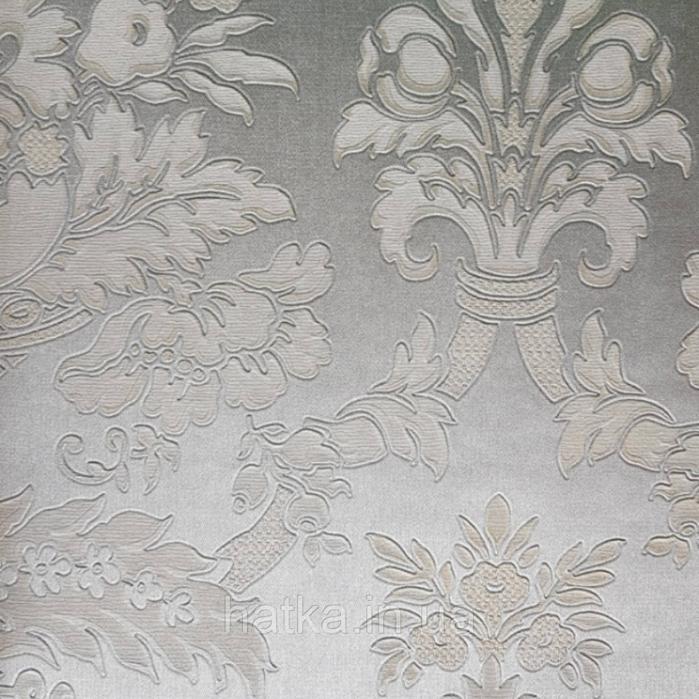 Шпалери вінілові на флізелін Sirpi Alta gamma Sempre 3 вензелі бежеві на сріблястому великі структурні 3д Київ - фото 1