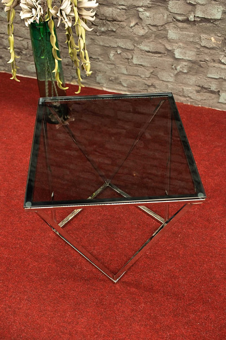 Журнальний столик SILVER B димчасте скло/срібло 50X50 Дніпро - фото 7