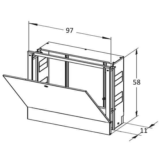 Колекторна шафа внутрішня ЕСО+ ШКВ-05 970x580x110 (10-11-12) Тернопіль