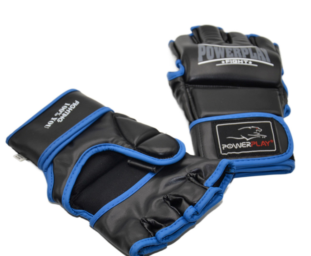 Рукавиці для MMA PowerPlay 3058 Чорно-Сині M Луцьк - фото 6