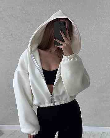 Жіноча стильна та тепла зіп-худі оверсайз трьохнитка на флісі Одеса