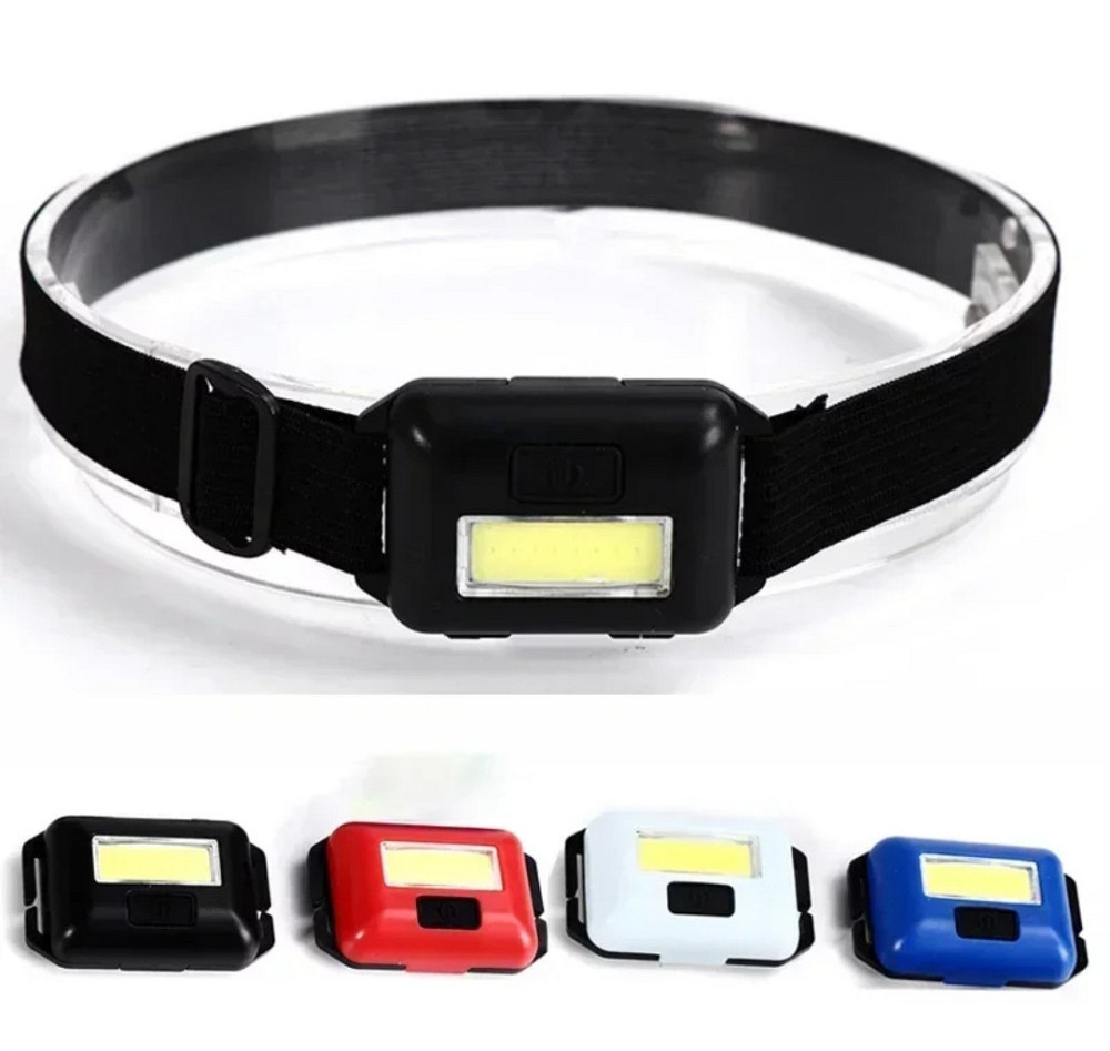 Налобний світлодіодний ліхтар на батарейках 10 Вт COB (в комплект не входить) 6 x 4 см чорний Київ - фото 5