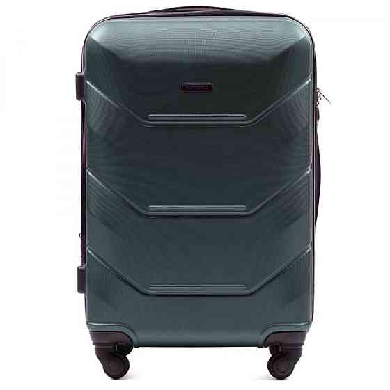 Валіза пластикова WINGS 147 велика 75 см темно-зелена Київ