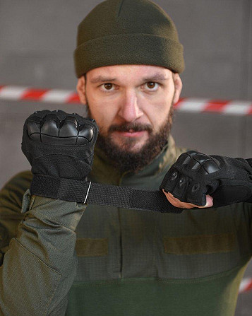 РУЧАТКИ БЕЗПАЛІ OUTDOOR TACTICS ІЗ ЗАХИСТОМ black ВТ6009 Одесса - изображение 4