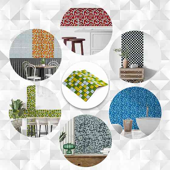 Желто-зеленая стеклянная мозаика Киев