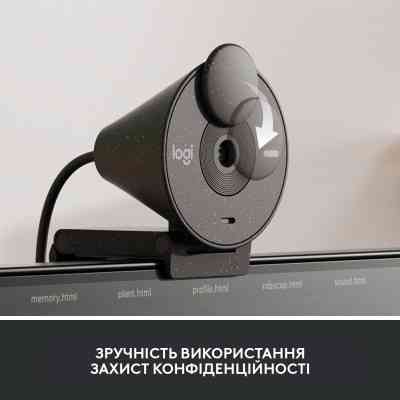 Веб-камера Logitech Brio 305 FHD for Business Graphite (960-001469) Винница