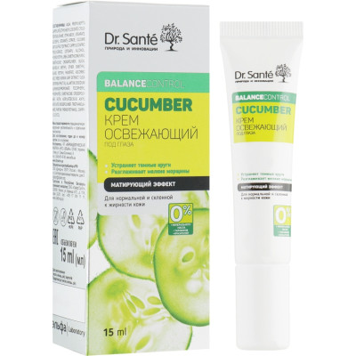 Крем для кожи вокруг глаз Dr. Sante Cucumber Balance Control Освежающий 15 мл (4823015917455) Винница - изображение 1