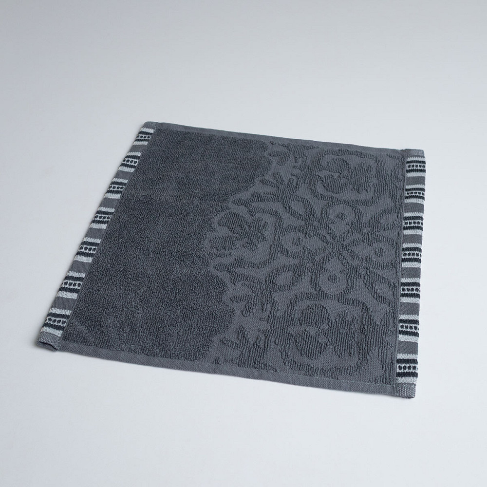 Полотенце кухонное махровое с орнаментом GM Textile 30х30см 400г/м2 (Серый) Сумы - изображение 1