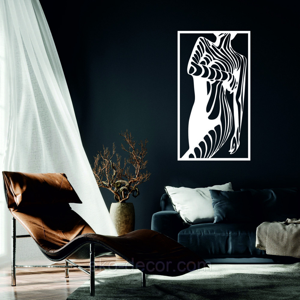 Декоративне настінне Панно «Сілует жінки», Декор на стіну 70*39 см, Білий Київ - фото 1