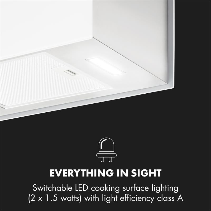 Люстра L островная вытяжка 60см отработанный воздух: 590м³/ч LED сенсорное стекло белый белый (Германия, Ровно - изображение 7