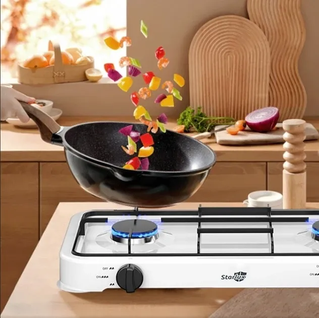 Настольная газовая плита Starlux SGS-6002 на 2 конфорки, дюралюминиевые горелки, 2,5 кВт, компактная Киев - изображение 2