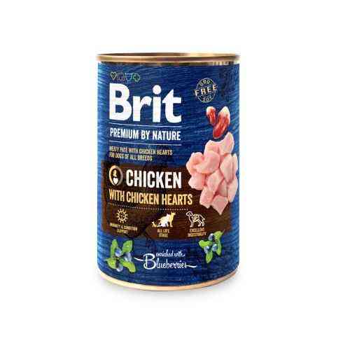 Вологий корм Brit Premium by Nature для собак, курка з курячим серцем, 400 г Київ