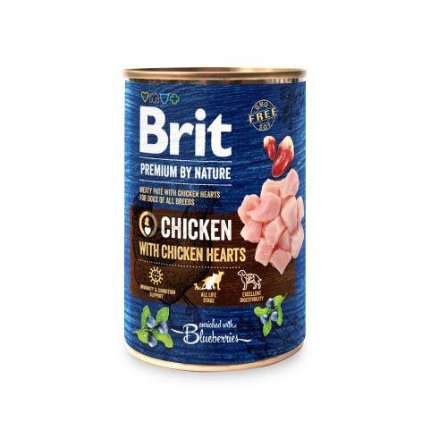 Вологий корм Brit Premium by Nature для собак, курка з курячим серцем, 400 г Київ - фото 1