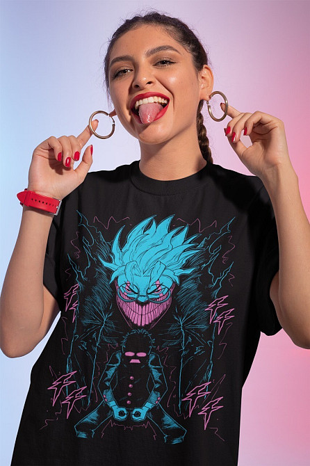 Футболка з аніме принтом Дандадан Окарун Окарун Момо оверсайз (S/M/L) Чорний AnimeJ0396 Дніпро - фото 2