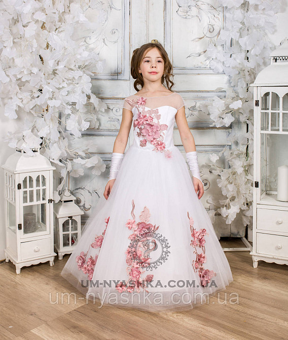 Пышное нарядное платье с цветами Николь на 4-5, 6-7 лет Кривой Рог - изображение 3