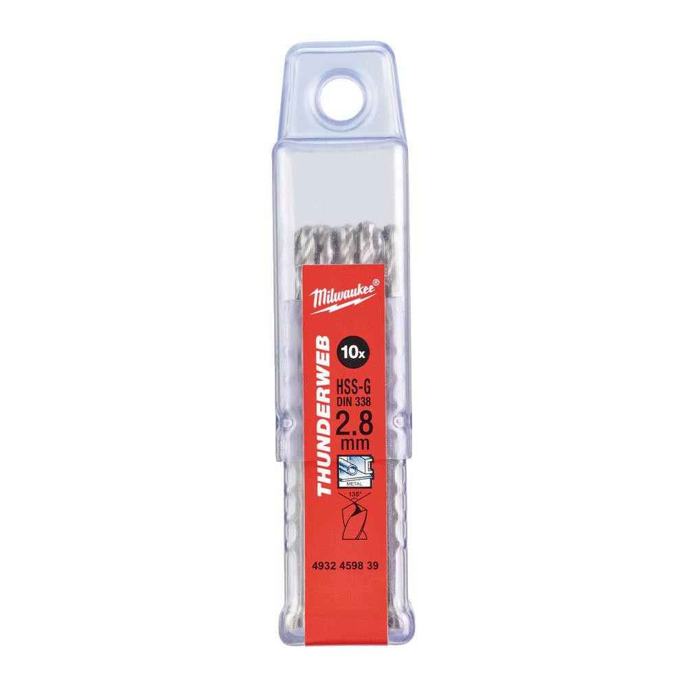 Сверло по металлу THUNDERWEB HSS-G MILWAUKEE DIN338, диаметр 2,8х61х33мм, (10шт), пластиковая коробка Одесса - изображение 1