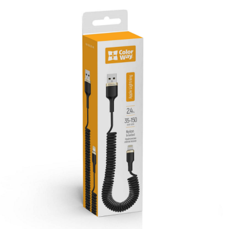 Кабель USB Lightning ColorWay CW-CBUL051-BK 2,4A 0,35-1,5м чорний Житомир