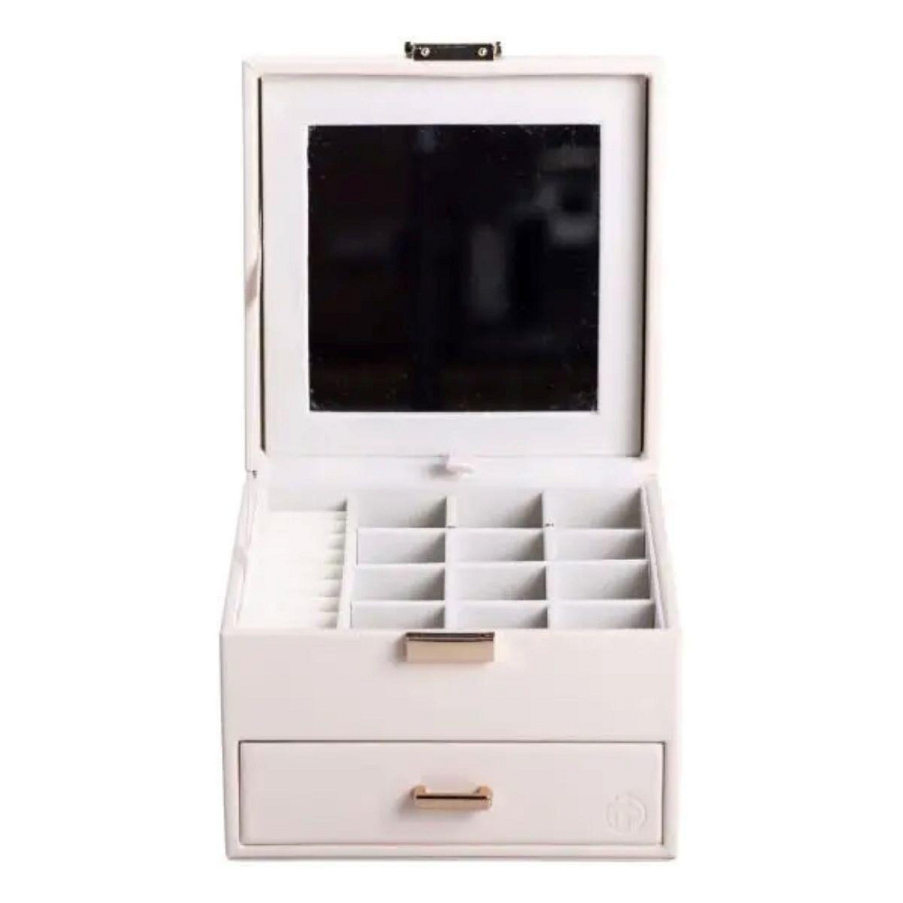 Скринька для прикрас з еко шкіри 2 яруси органайзер для ювелірних виробів HP-5-2W Київ - фото 1