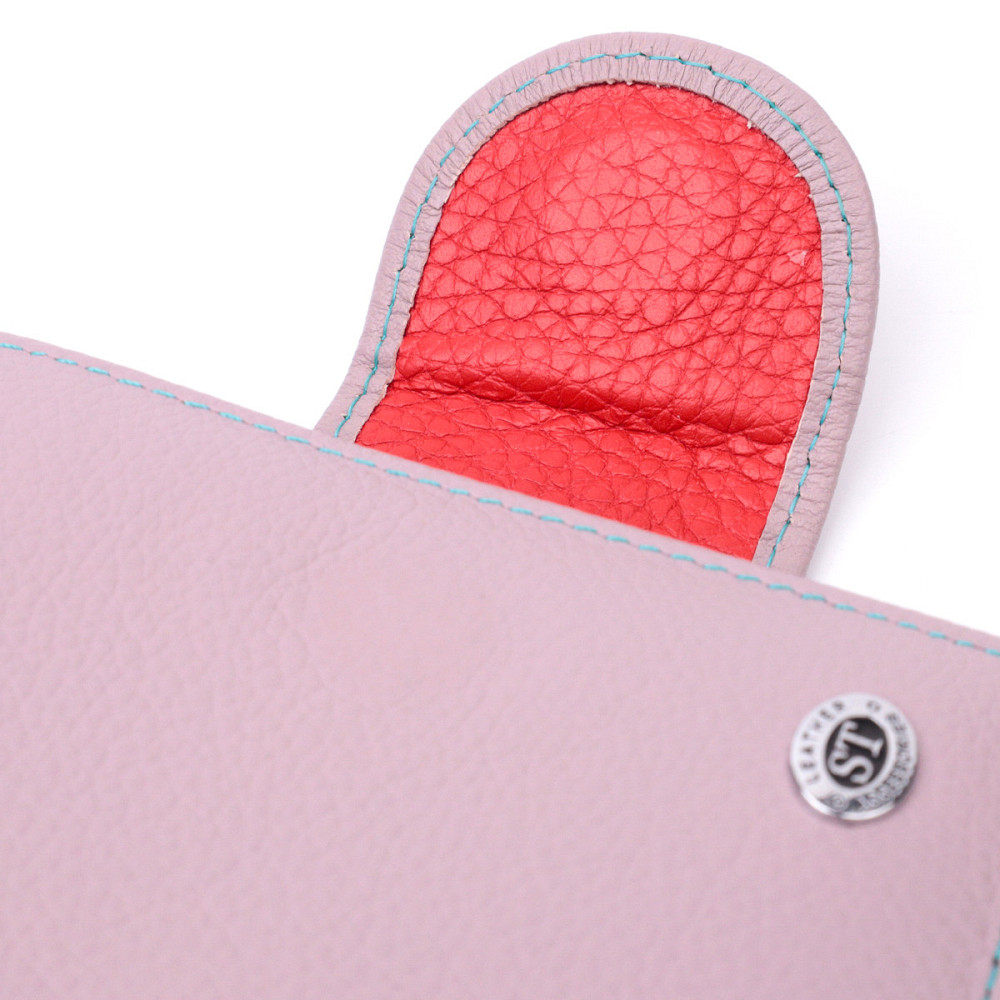 Портмоне з монетницею зовні для стильних жінок шкіряне ST Leather 19456 Бежевий Київ - фото 9