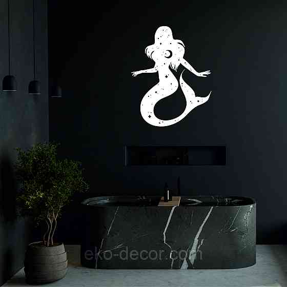 Декоративное настенное 3D Панно «Русалочка» Декор на стену с объемом 110*88 см, Белый Киев