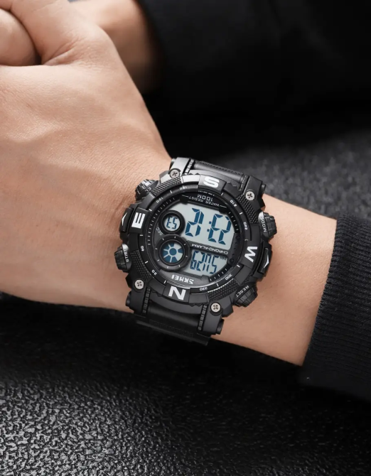 Чоловічий наручний кварцовий годинник Skmei 1887 (Чорний з білим циферблатом) Вінниця - фото 5