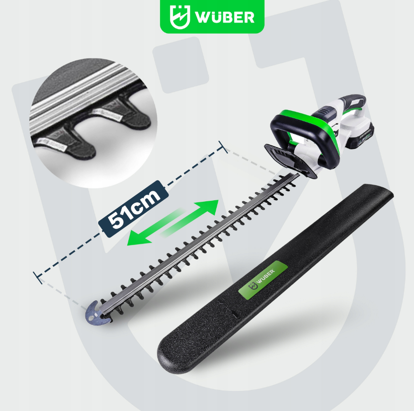 Кущоріз акумуляторний 51см + акумулятор 20В 2А·год Wuber (Польща) Київ - фото 6