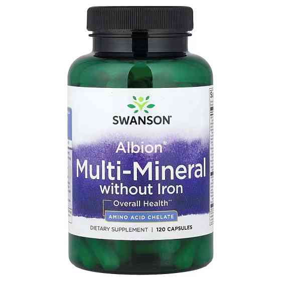 Мультимінерали без заліза Swanson Albion®, Multi-Mineral without Iron, 120 Capsules Луцьк