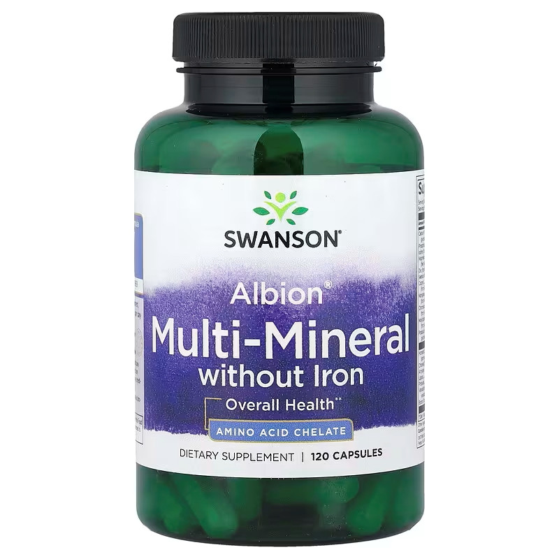 Мультимінерали без заліза Swanson Albion®, Multi-Mineral without Iron, 120 Capsules Луцьк - фото 1